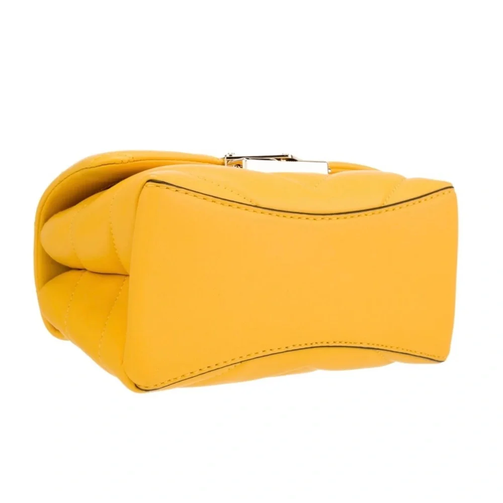 Michael Kors Cece Sunflower Yellow Quilted Leather Small Crossbody Bag NWT - Picture 5 of 11